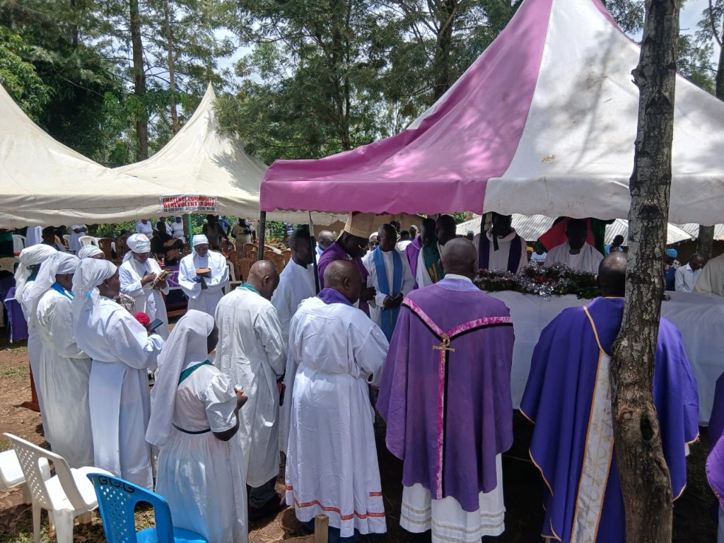 Outdoor tents funeral service