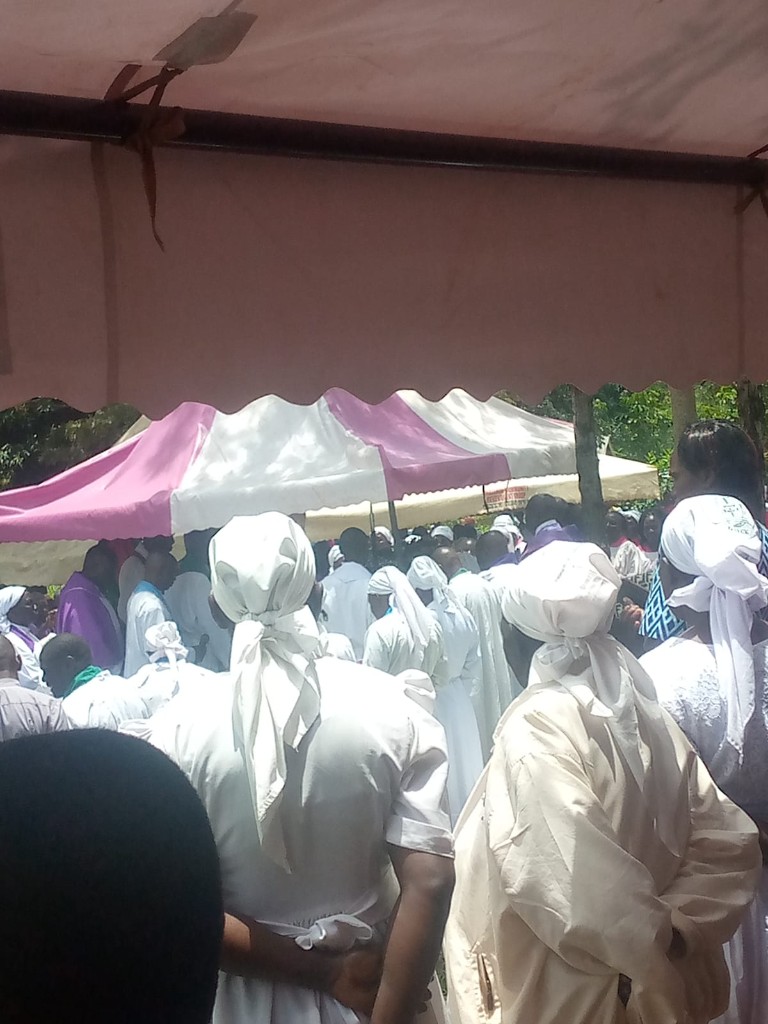 Community at funeral service